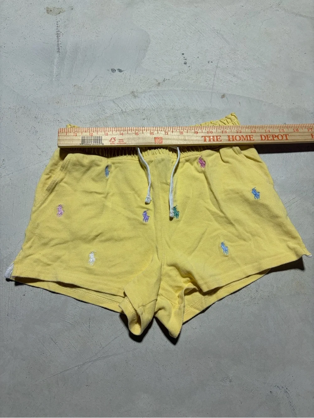 Polo Ralph Lauren Yellow Embroidered Polo Logo Shorts large 12-14